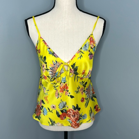 J.O.A. Tops - ***NWT J.O.A. Just One Answer Women’s Yellow Floral Blouse Top Sz M